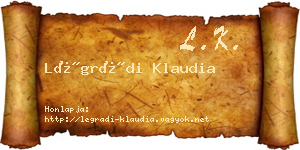 Légrádi Klaudia névjegykártya